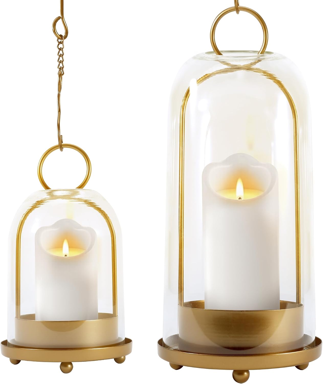Brass Hurricane Candle Holders